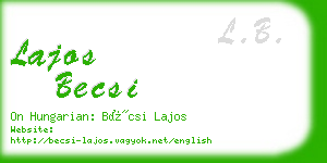 lajos becsi business card